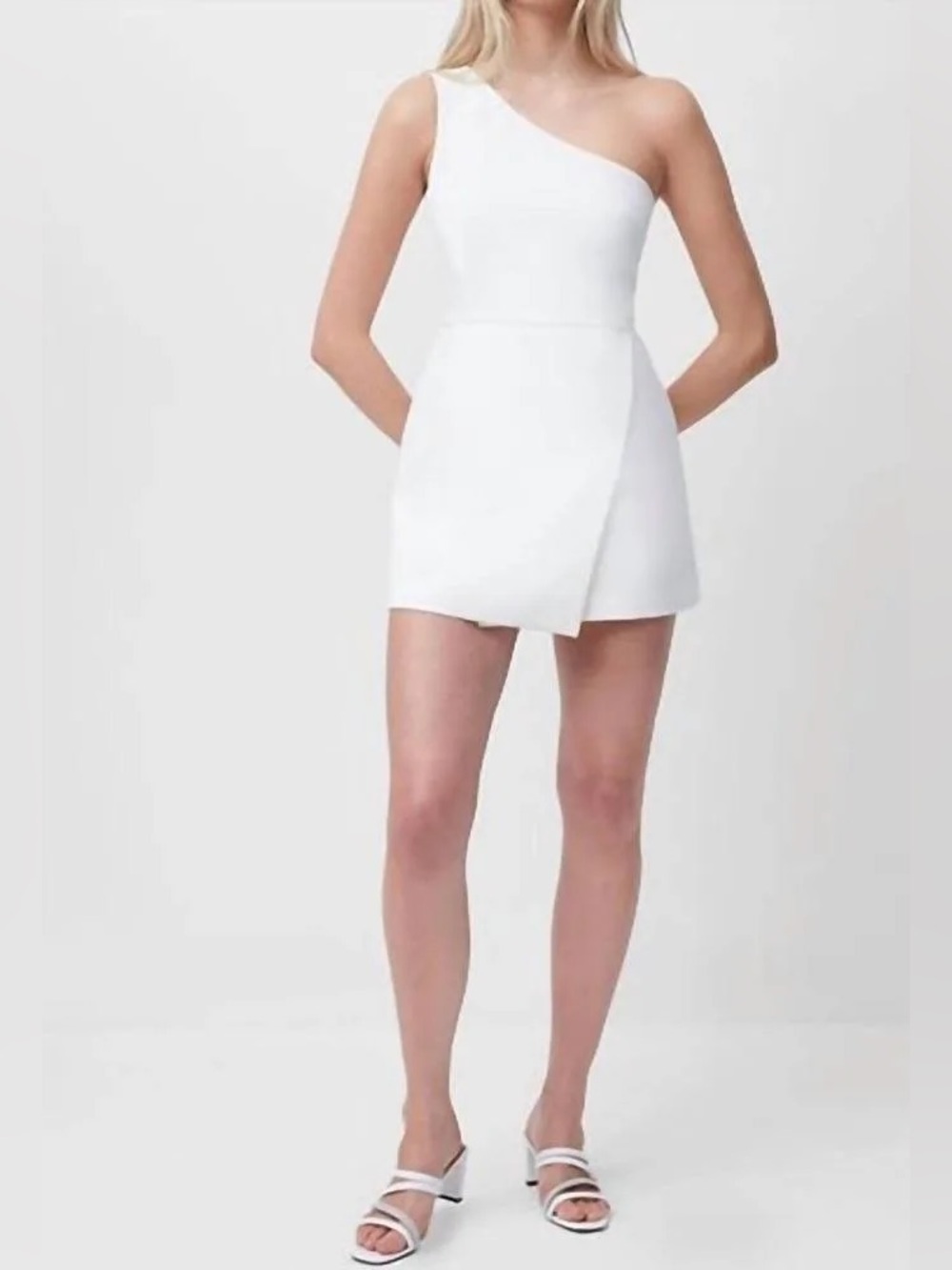 French Connection White One-Shoulder Mini Dress